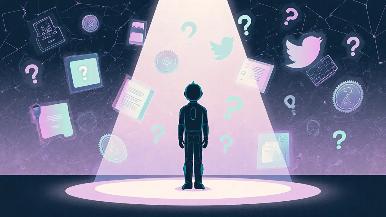 An empty stage with a lone AI silhouette surrounded by missing project elements