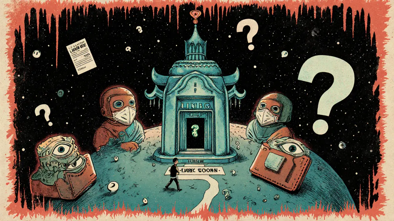 Ten masked wallets hold most EYE tokens as a lone user walks away with a small trade, surrounded by fading roadmap symbols.