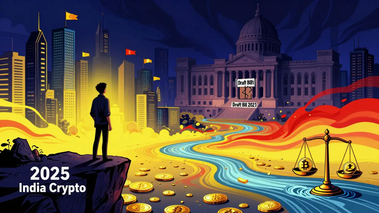 Figure on cliff overlooking India's crypto city under uncertain Parliament shadow