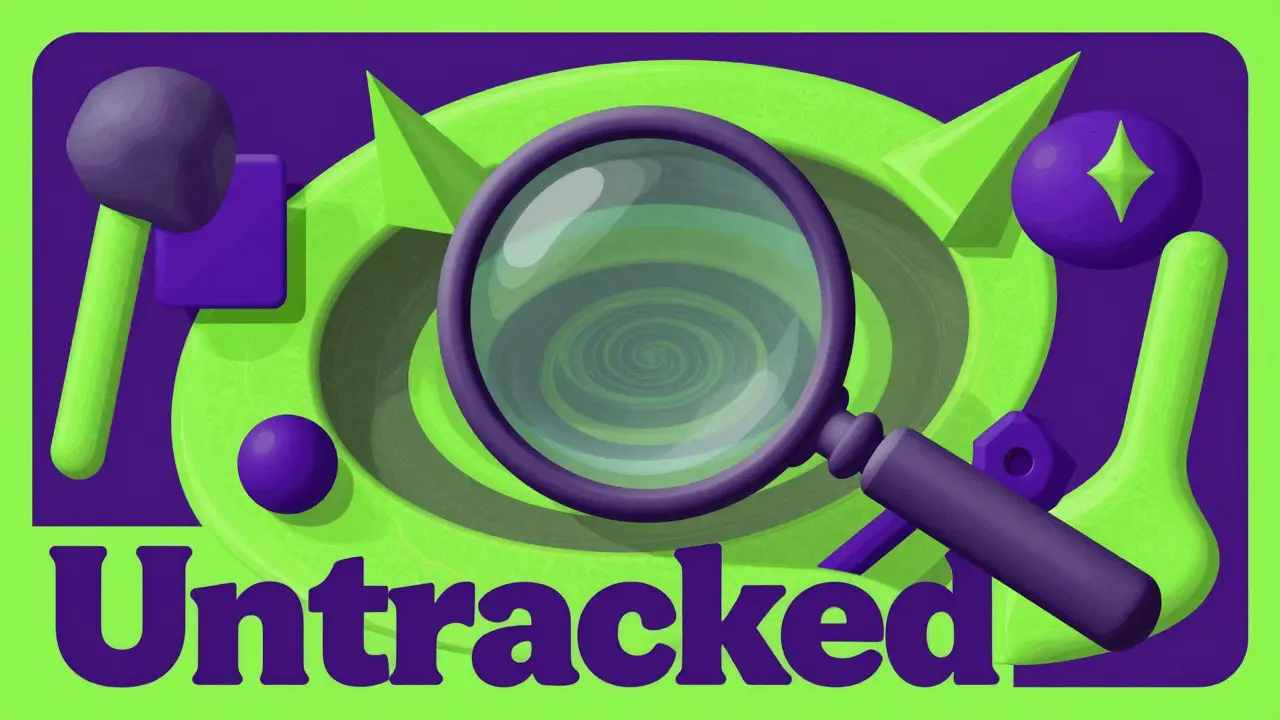 Abstract art showing a magnifying glass over a void of swirling patterns