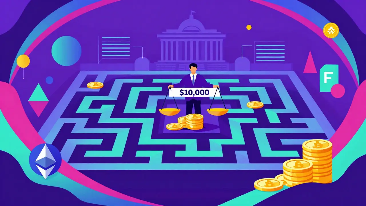 Abstract illustration of aggregating foreign crypto account values