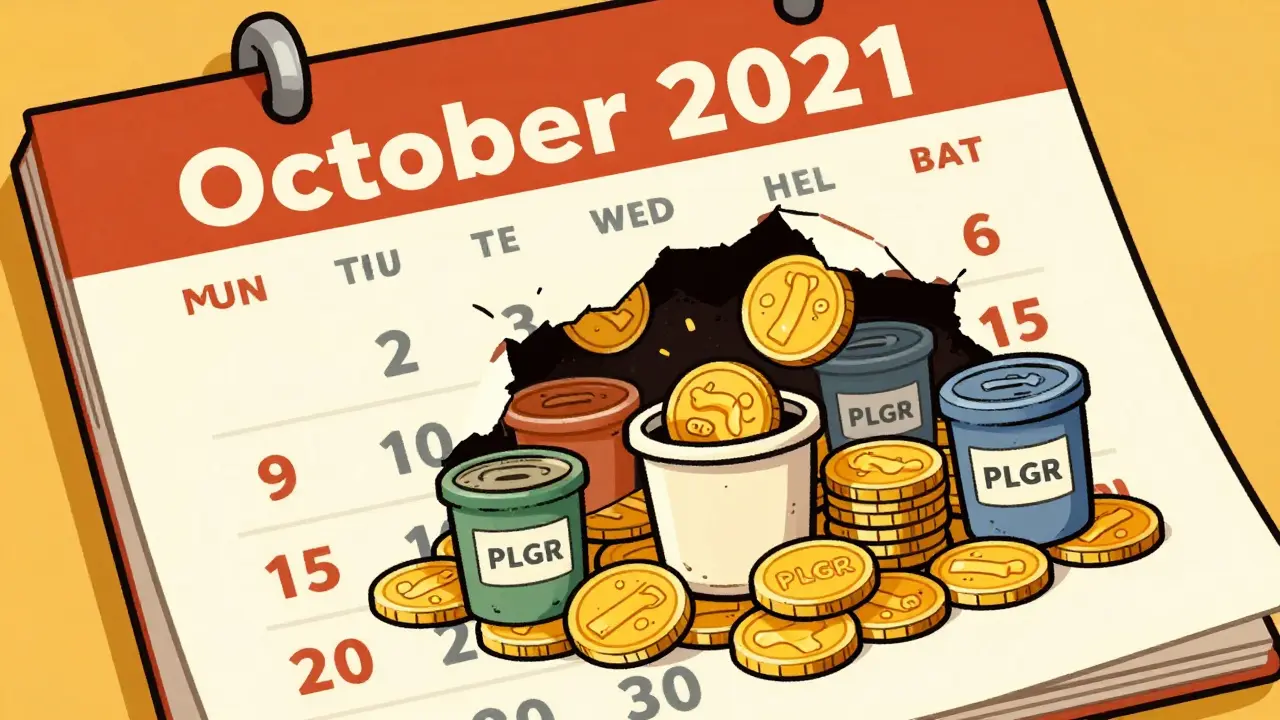Retro illustration showing past token distribution and allocation