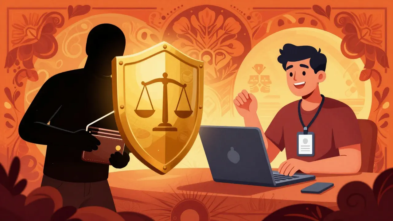 Artistic depiction of KYC verification blocking anonymous access to a secure platform