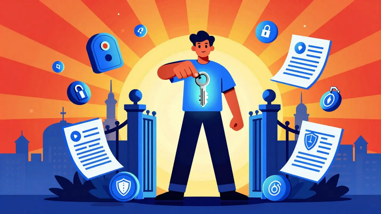 Vibrant illustration of regulated crypto security in Jordan