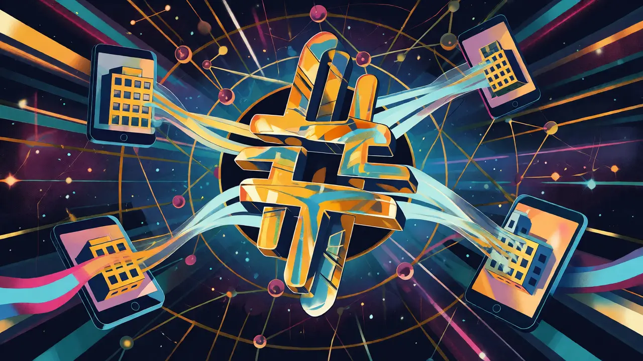 Illustration of Panacea blockchain network connecting hospitals and devices